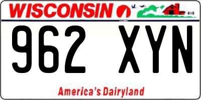 WI license plate 962XYN