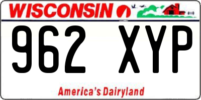 WI license plate 962XYP