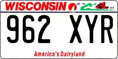WI license plate 962XYR