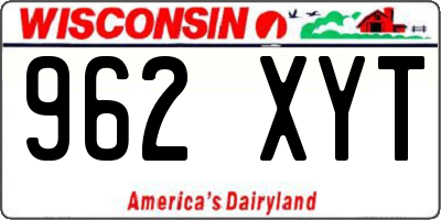 WI license plate 962XYT