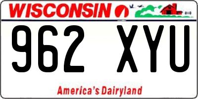WI license plate 962XYU