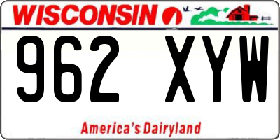 WI license plate 962XYW