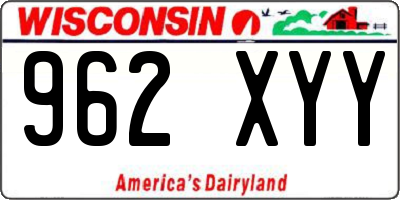 WI license plate 962XYY