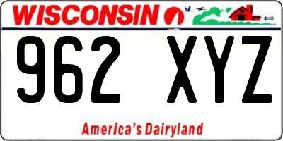 WI license plate 962XYZ