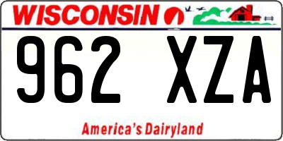 WI license plate 962XZA