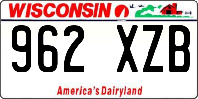 WI license plate 962XZB