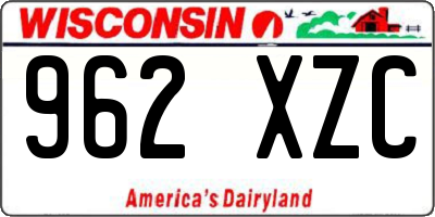 WI license plate 962XZC