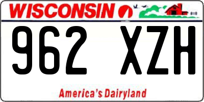 WI license plate 962XZH