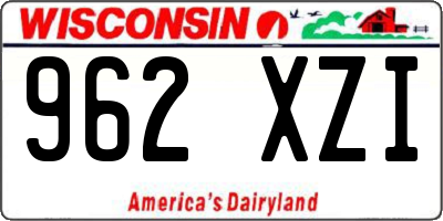 WI license plate 962XZI