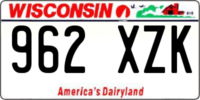 WI license plate 962XZK