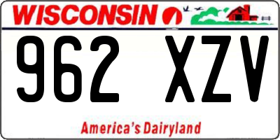 WI license plate 962XZV