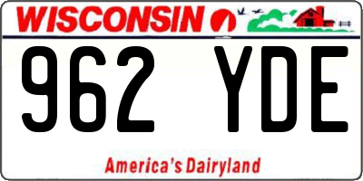 WI license plate 962YDE