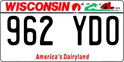 WI license plate 962YDO