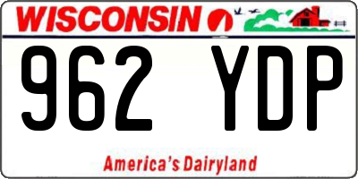 WI license plate 962YDP