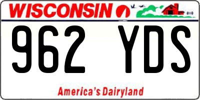 WI license plate 962YDS