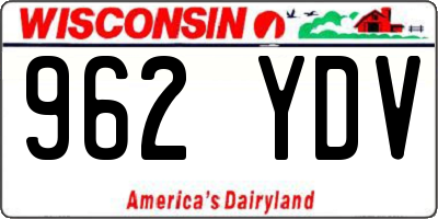 WI license plate 962YDV