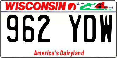 WI license plate 962YDW