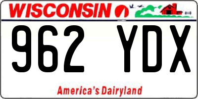 WI license plate 962YDX