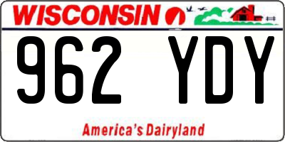 WI license plate 962YDY