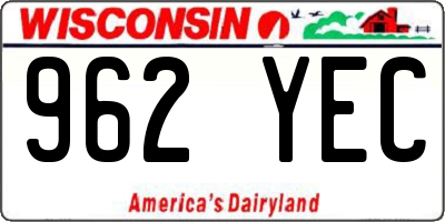 WI license plate 962YEC
