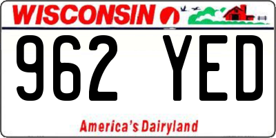 WI license plate 962YED