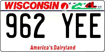 WI license plate 962YEE