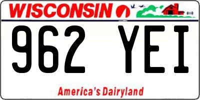 WI license plate 962YEI