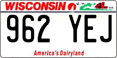 WI license plate 962YEJ