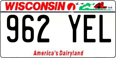 WI license plate 962YEL