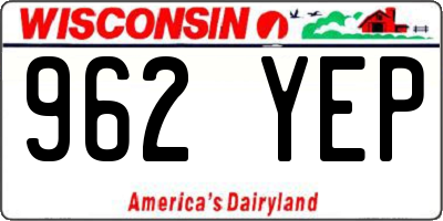 WI license plate 962YEP