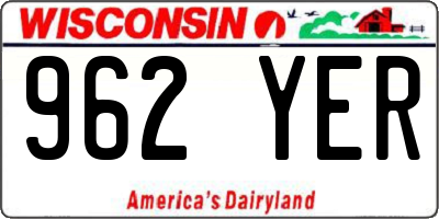 WI license plate 962YER