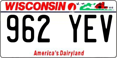 WI license plate 962YEV