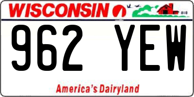 WI license plate 962YEW