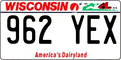 WI license plate 962YEX
