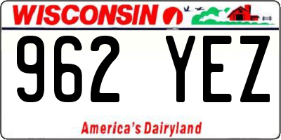 WI license plate 962YEZ