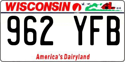 WI license plate 962YFB