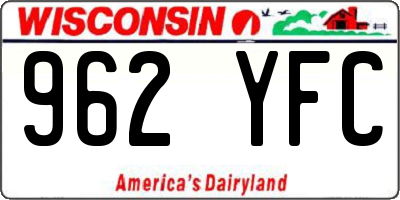WI license plate 962YFC