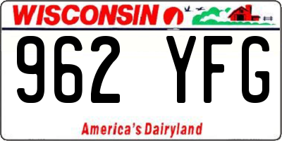 WI license plate 962YFG