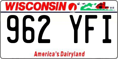 WI license plate 962YFI