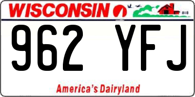 WI license plate 962YFJ