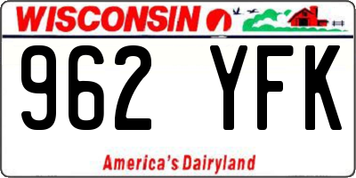 WI license plate 962YFK