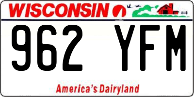 WI license plate 962YFM