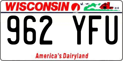 WI license plate 962YFU