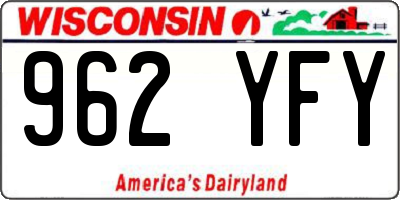 WI license plate 962YFY