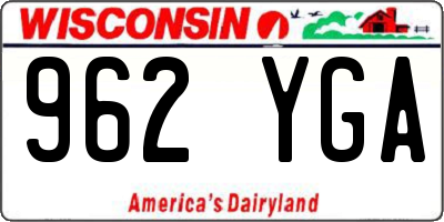 WI license plate 962YGA