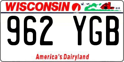WI license plate 962YGB