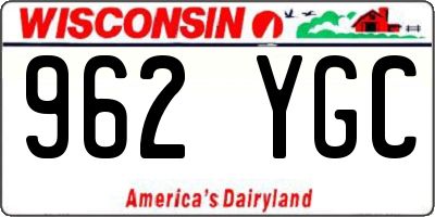 WI license plate 962YGC