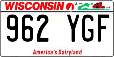 WI license plate 962YGF
