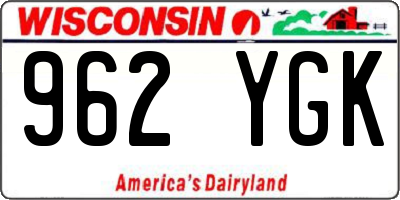 WI license plate 962YGK