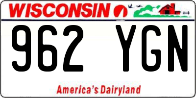WI license plate 962YGN
